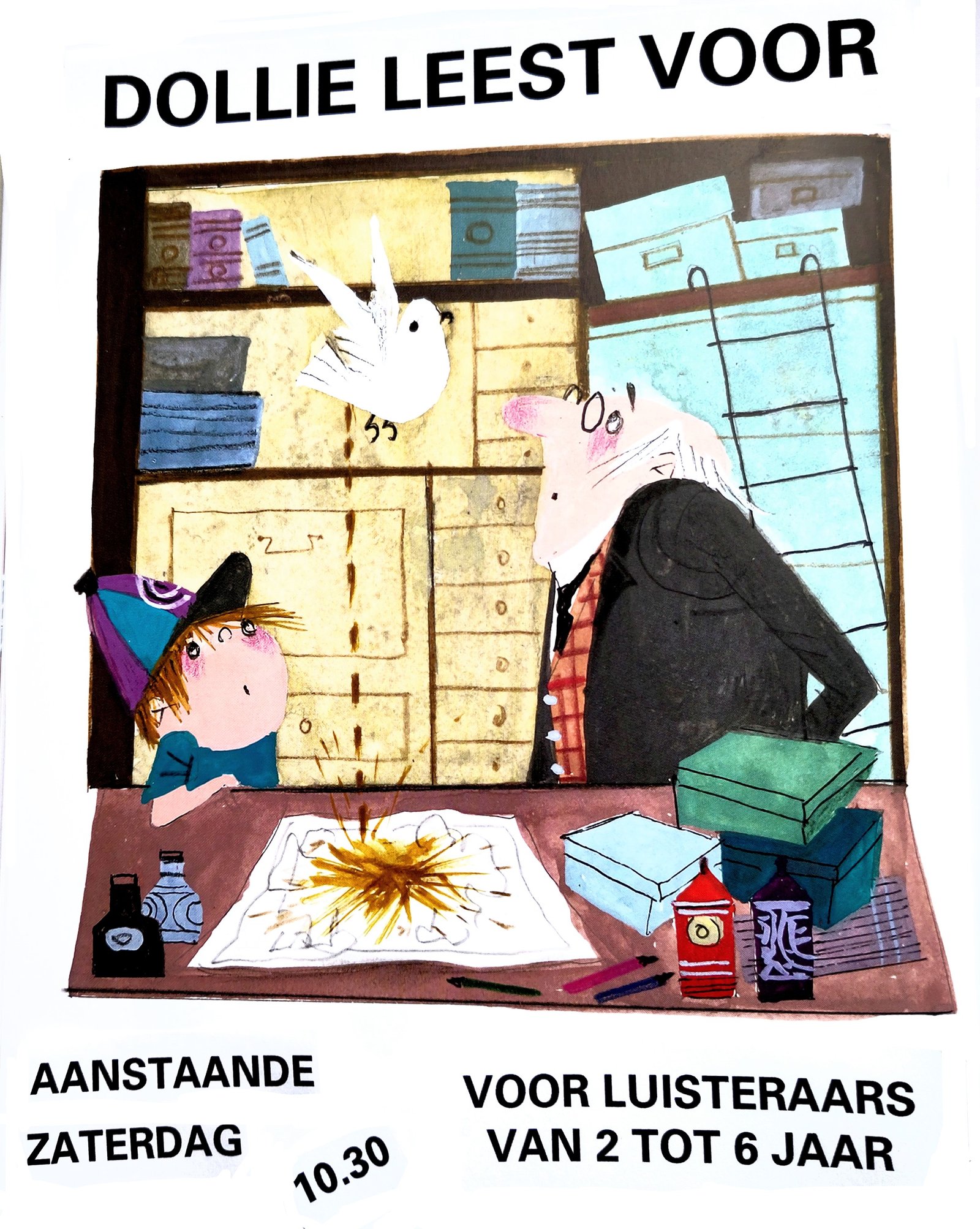 Dollie leest voor